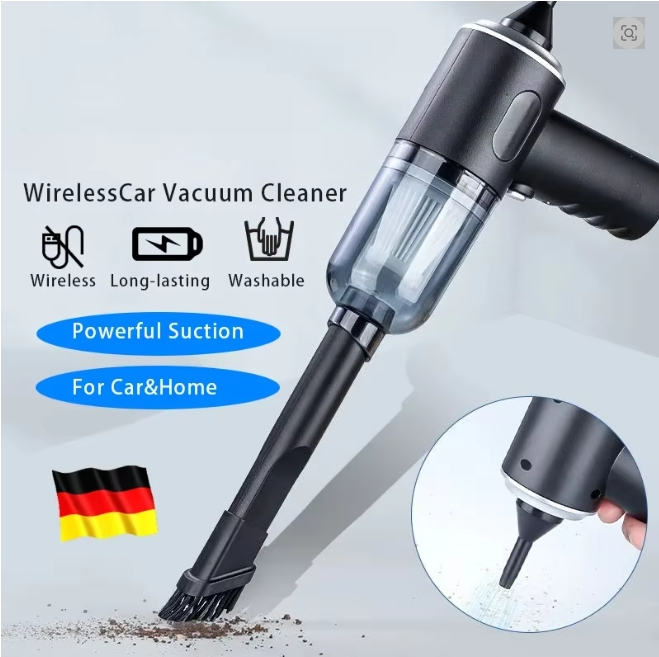 Wireless Staubsauger To Go 9000Pa – USB-Aufladung, 1200mAh, Nass- & Trockensauger